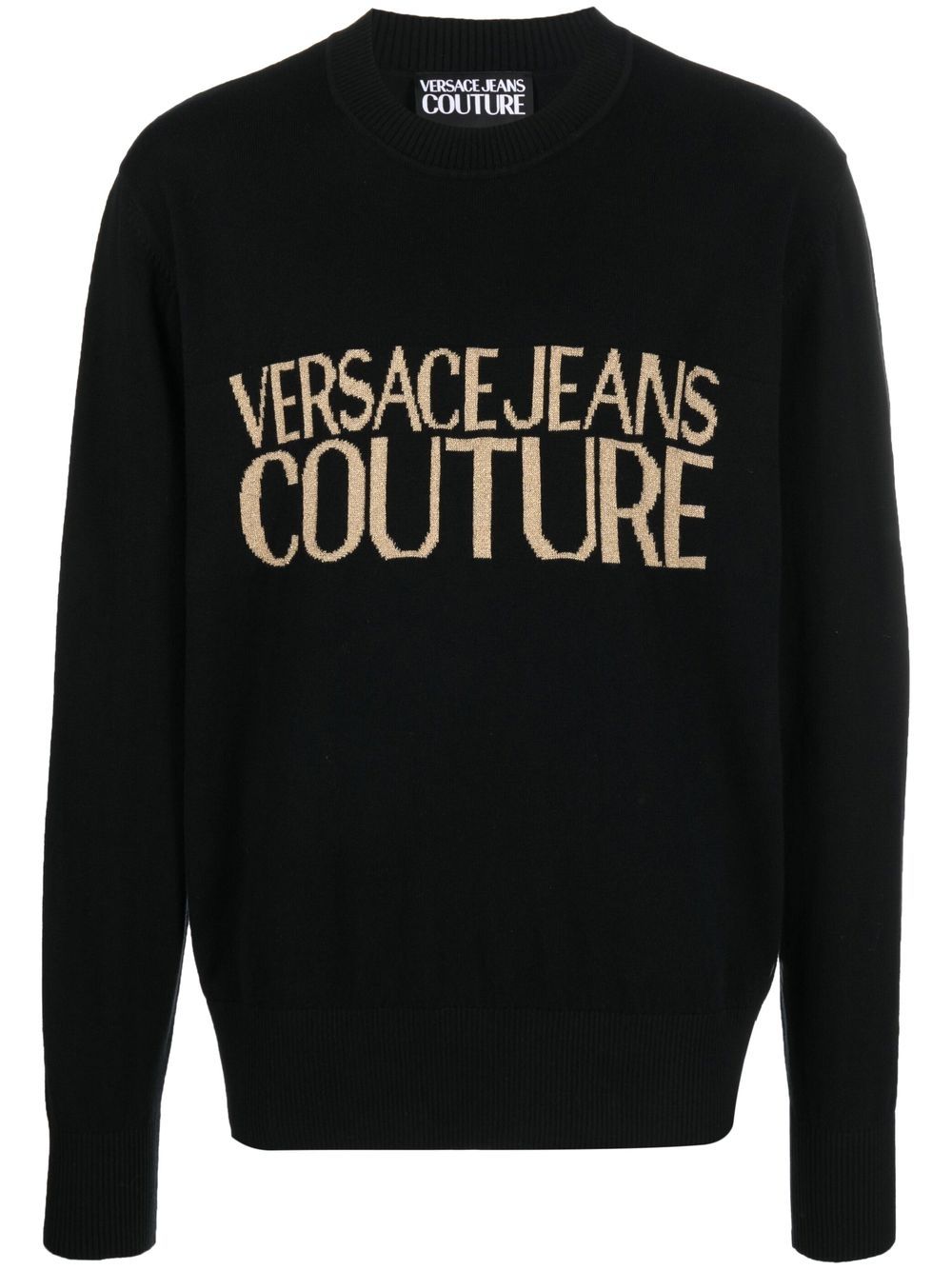 VERSACE JEANS COUTURE INTARSIA-LOGO JUMPER