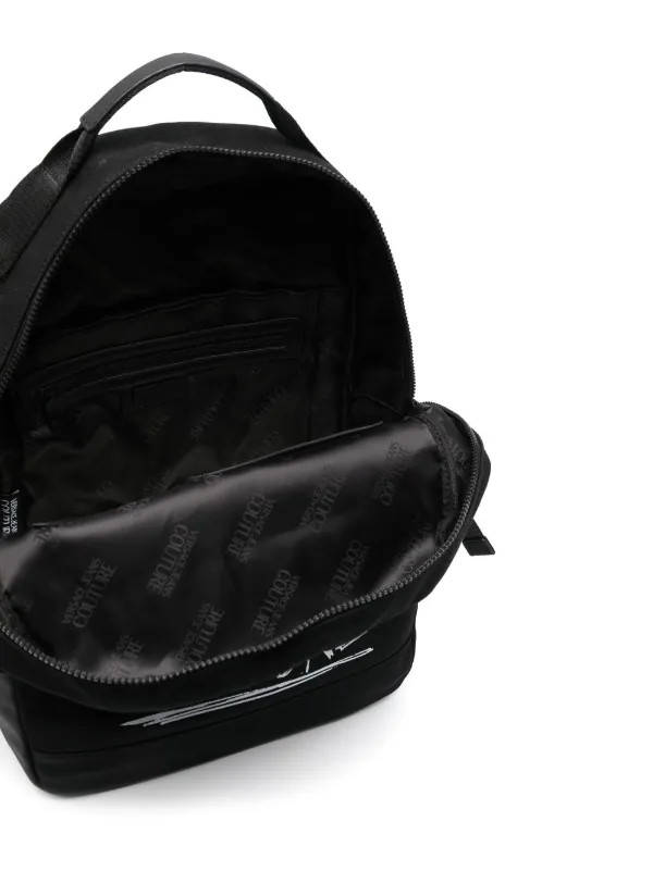 Versace Jeans Couture Graffiti logo-print Backpack | Black | FARFETCH