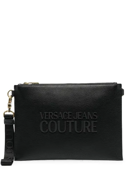 Versace Jeans Couture logo-plaque faux-leather clutch bag