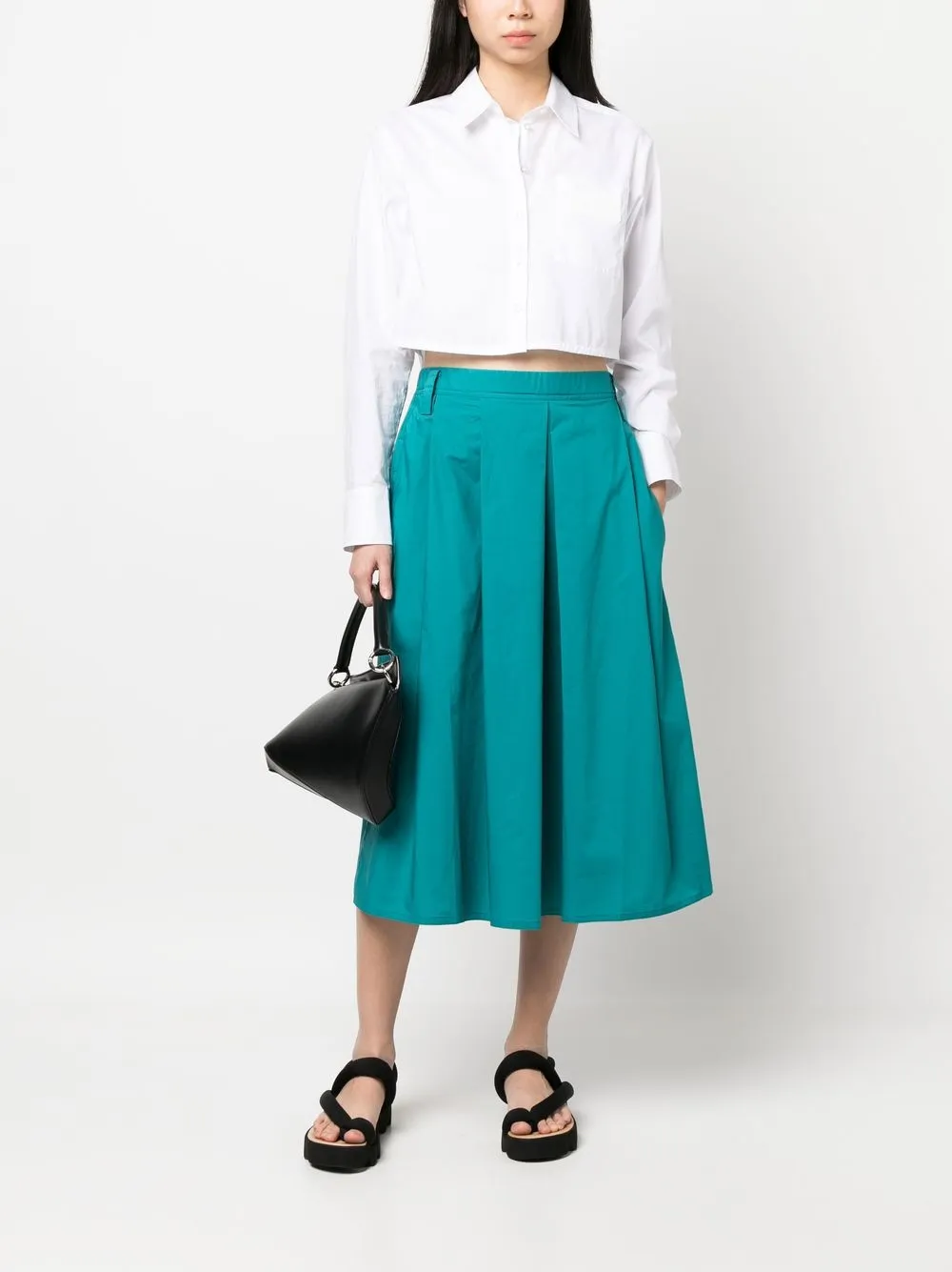 Sofie D'hoore Midi-rok met geplooid detail - Groen