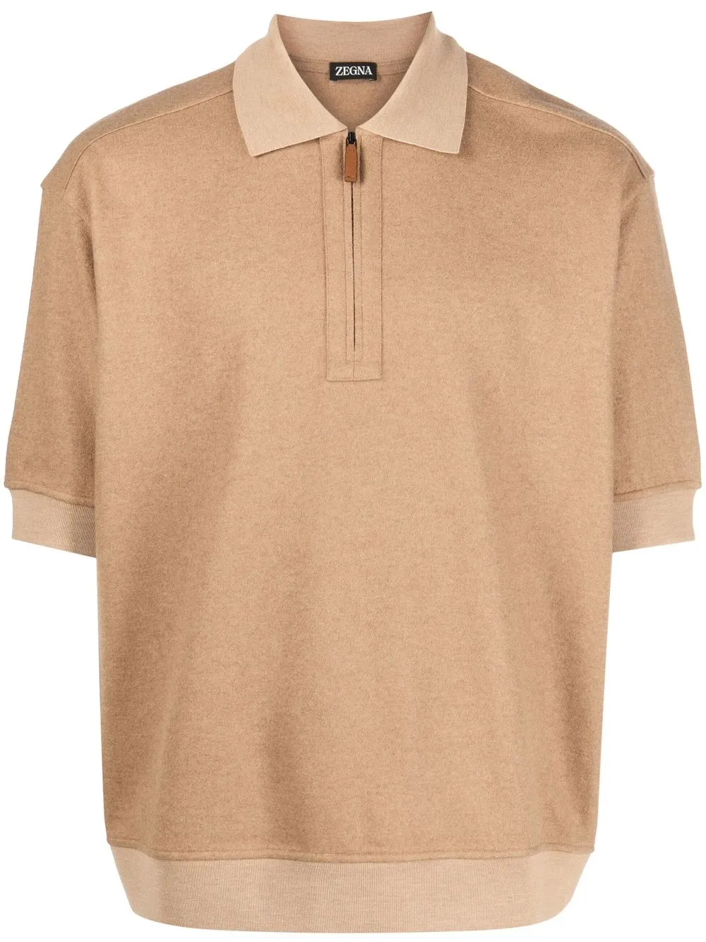 

Zegna ribbed-detail polo shirt - Brown