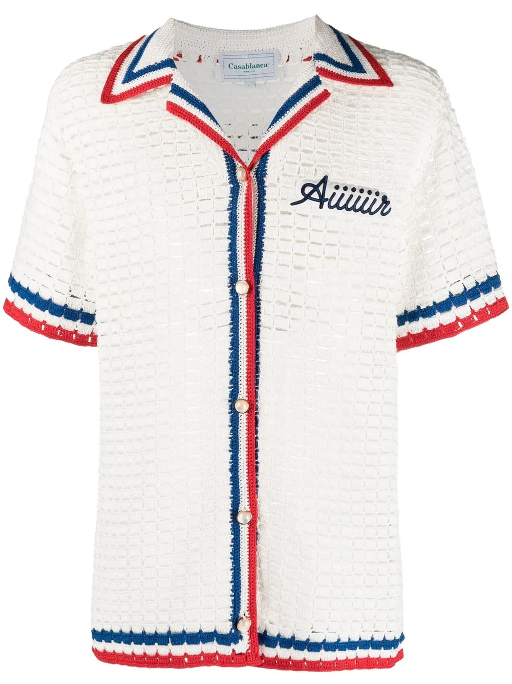 Casablanca logo-patch short-sleeve shirt - White