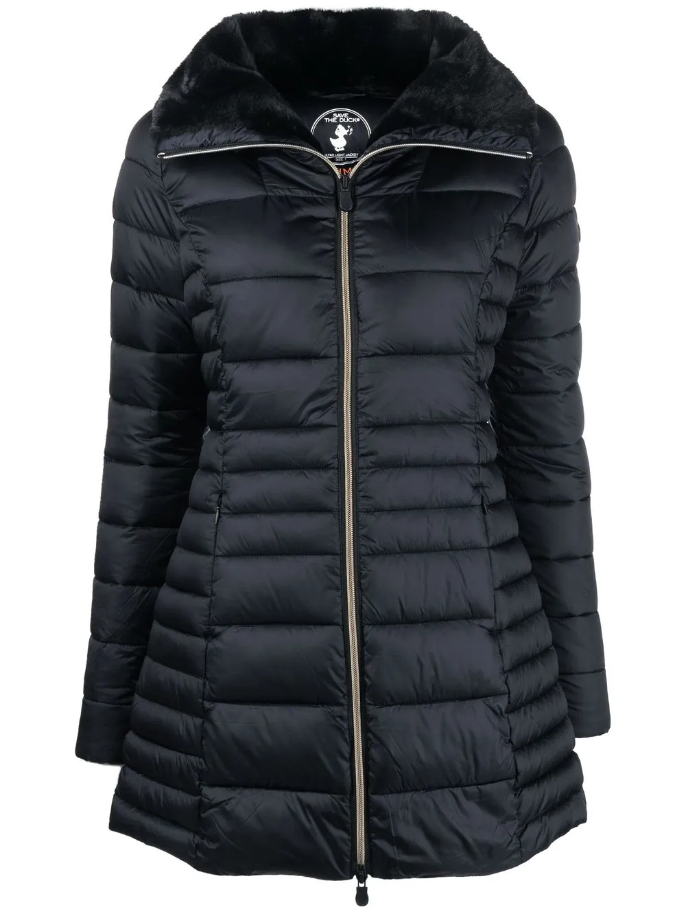 

Save The Duck zip-up quilted coat - Black