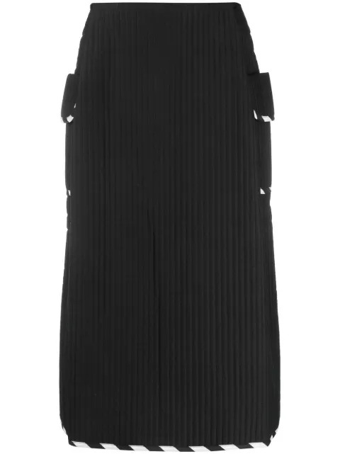 Henrik Vibskov pleated stripe-trim straight skirt