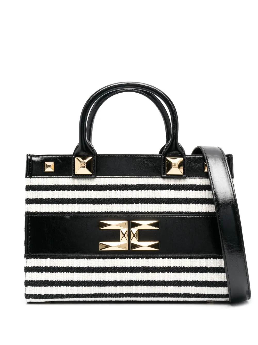 

Elisabetta Franchi logo-plaque tote bag - Black