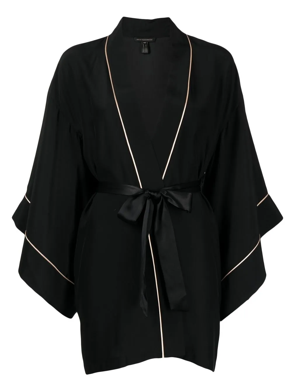 

Kiki de Montparnasse Muse wide-sleeve silk robe - Black