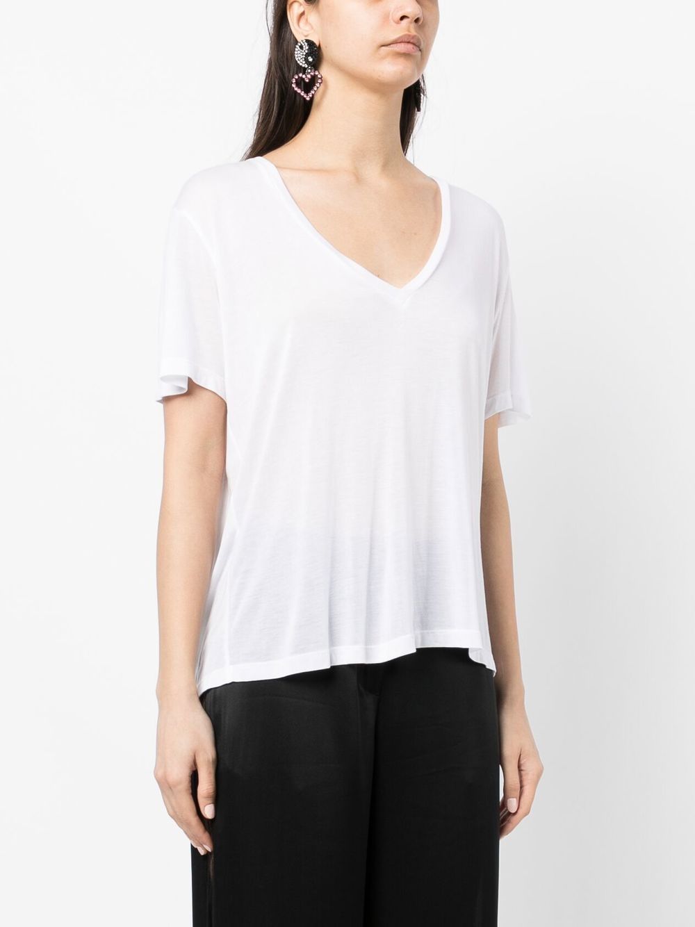 Shop Kiki De Montparnasse Intime V-neck T-shirt In White