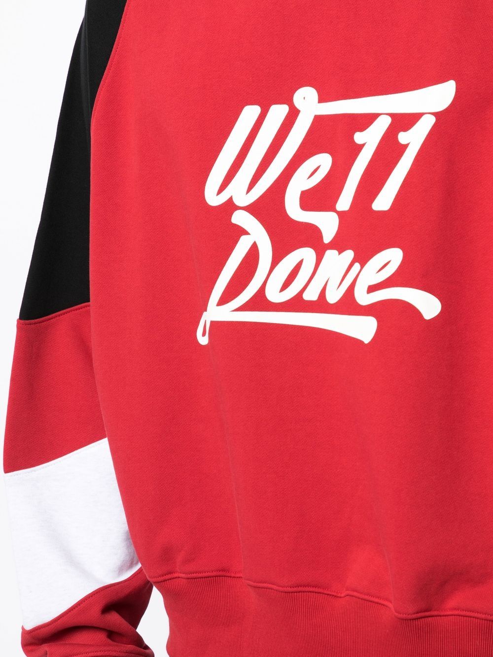 We11done Sweater met colourblocking Rood