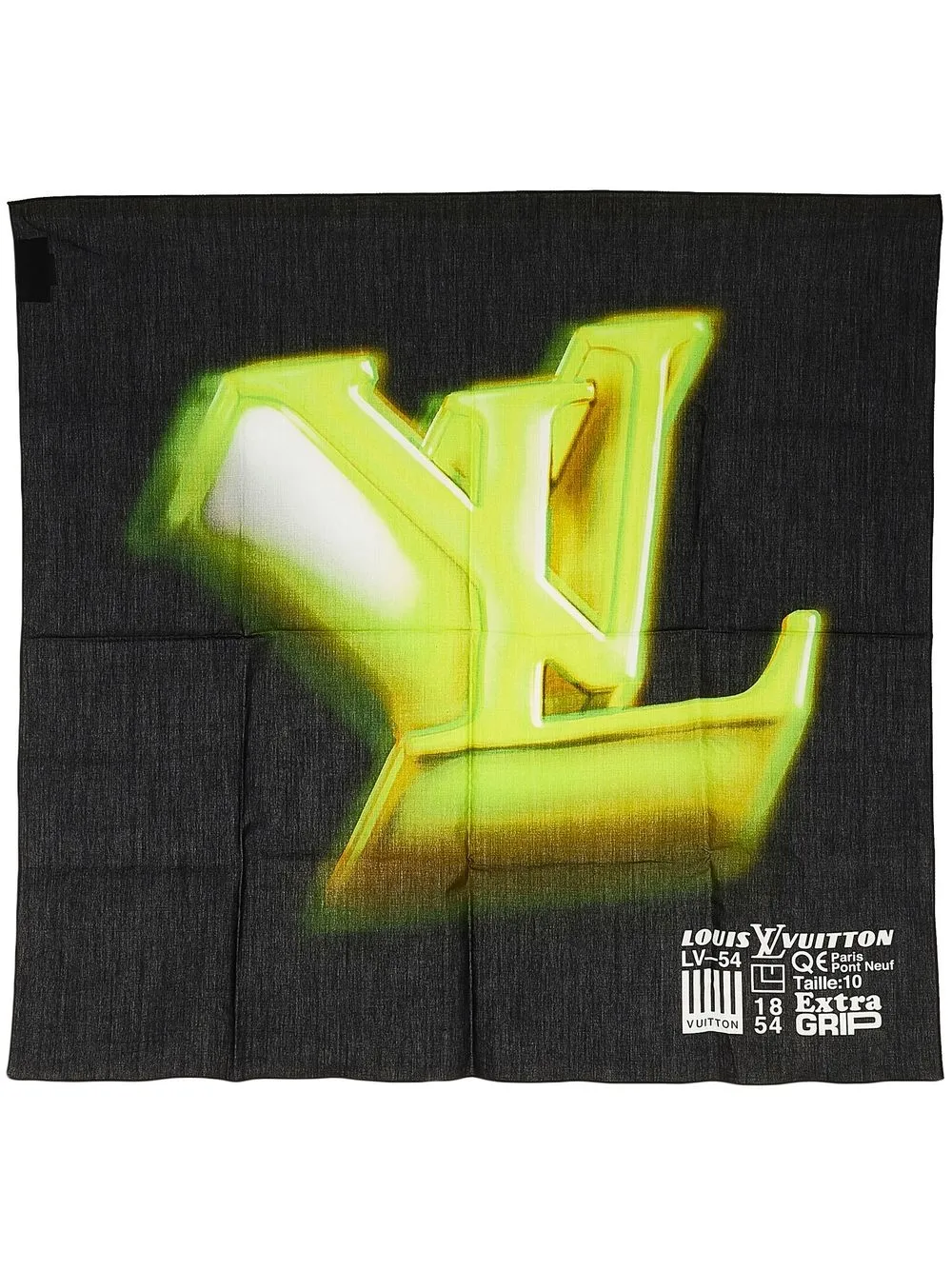 

Louis Vuitton pre-owned 3D silk bandana - Black