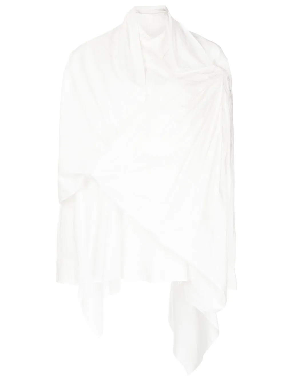 

Yohji Yamamoto asymmetric cotton top - White