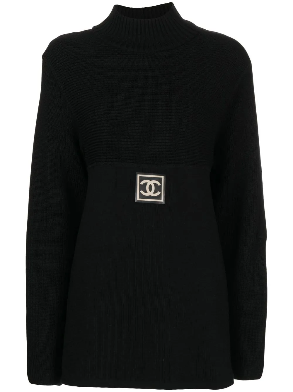 

CHANEL Pre-Owned 2002 Sports logo patch jumper - Black