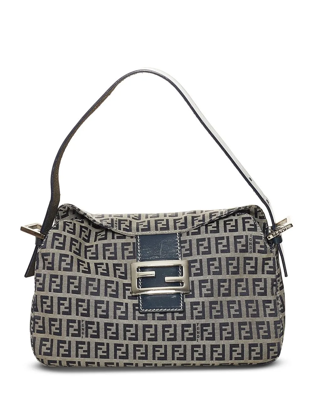 Pre-owned Fendi Double Flap Shoulder Bag In Blue