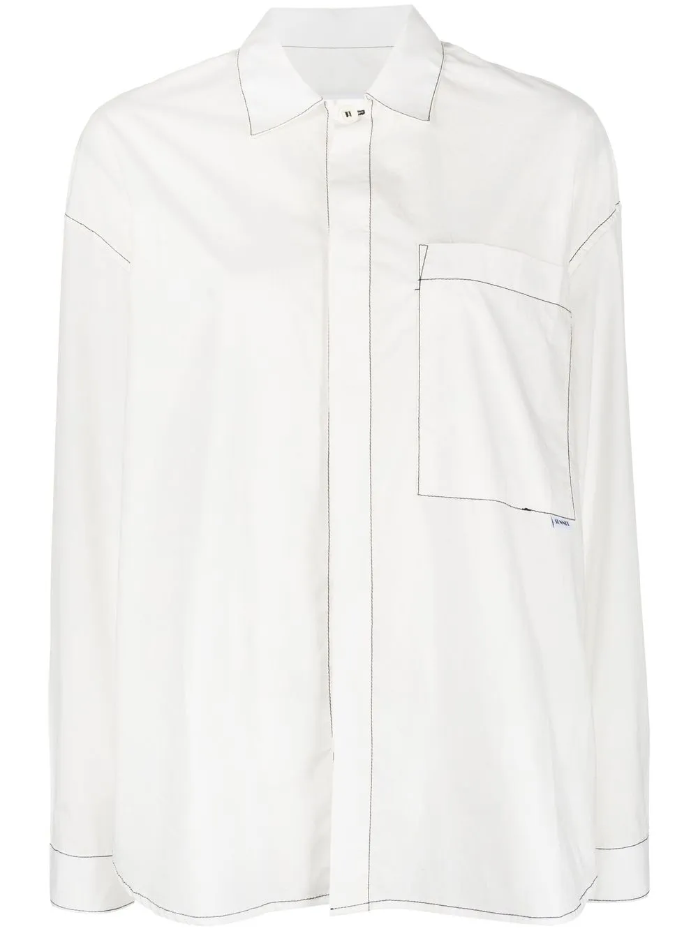 

Sunnei contrast-stitching cotton shirt - White