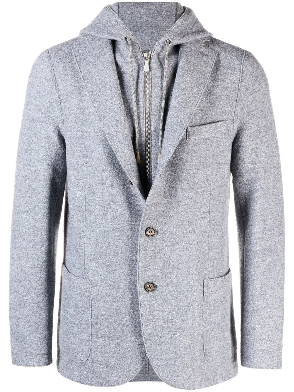 

Eleventy hoodie-underlay blazer - Grey