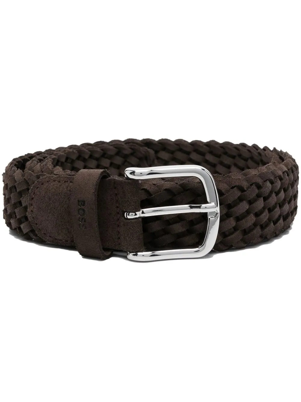 

BOSS interwoven leather belt - Brown