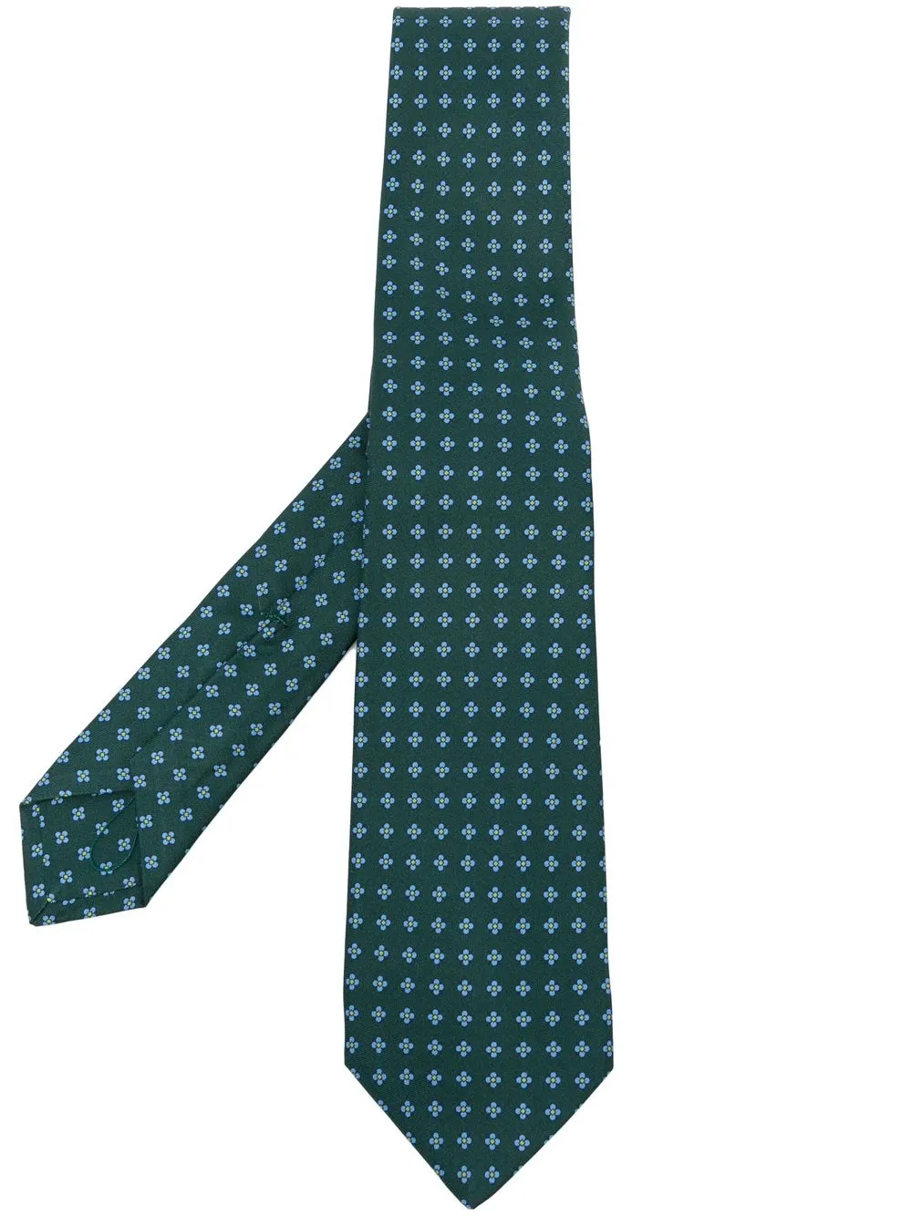 

Kiton geometric-embroidery silk tie - Green