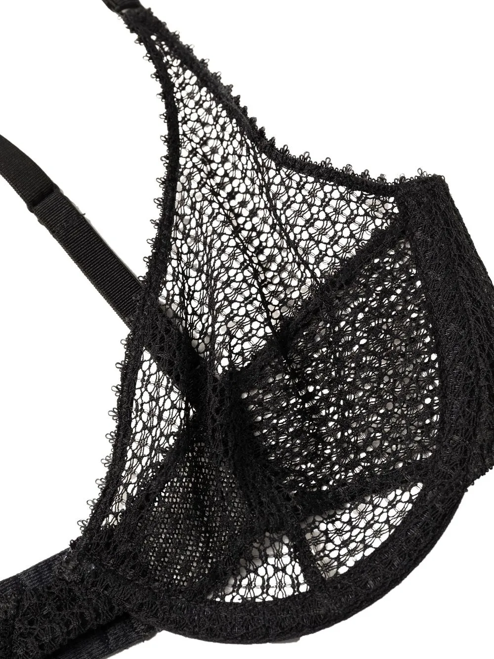 Shop Kiki De Montparnasse Crochet Demi Bra In Black