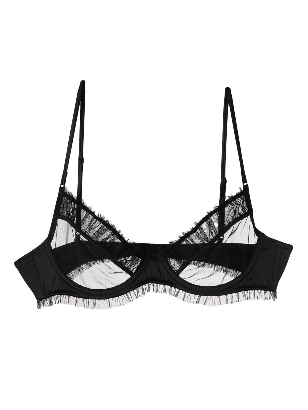 

Kiki de Montparnasse brasier transparente con ribete de encaje - Negro