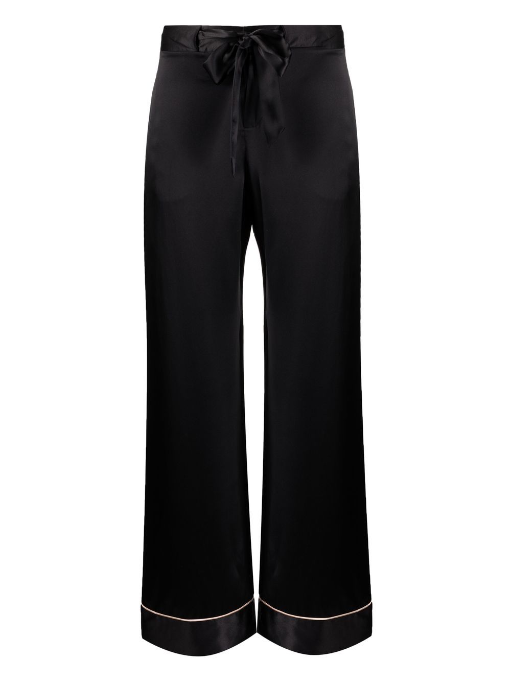 Shop Kiki De Montparnasse Kiki Silk Tie-up Trousers In Black