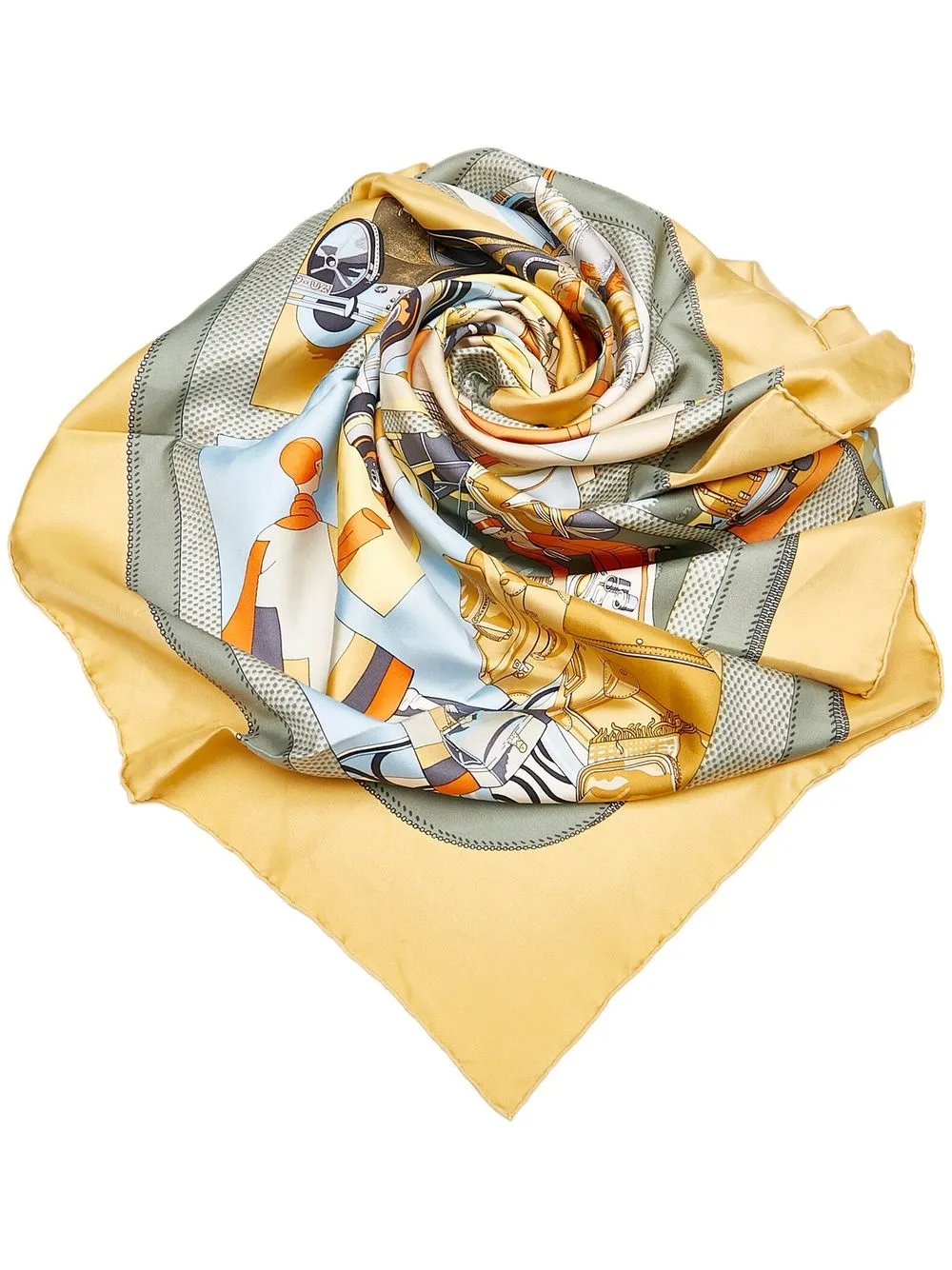 

Hermès pre-owned L'Élégance et le Confort en Automobile silk scarf - Yellow