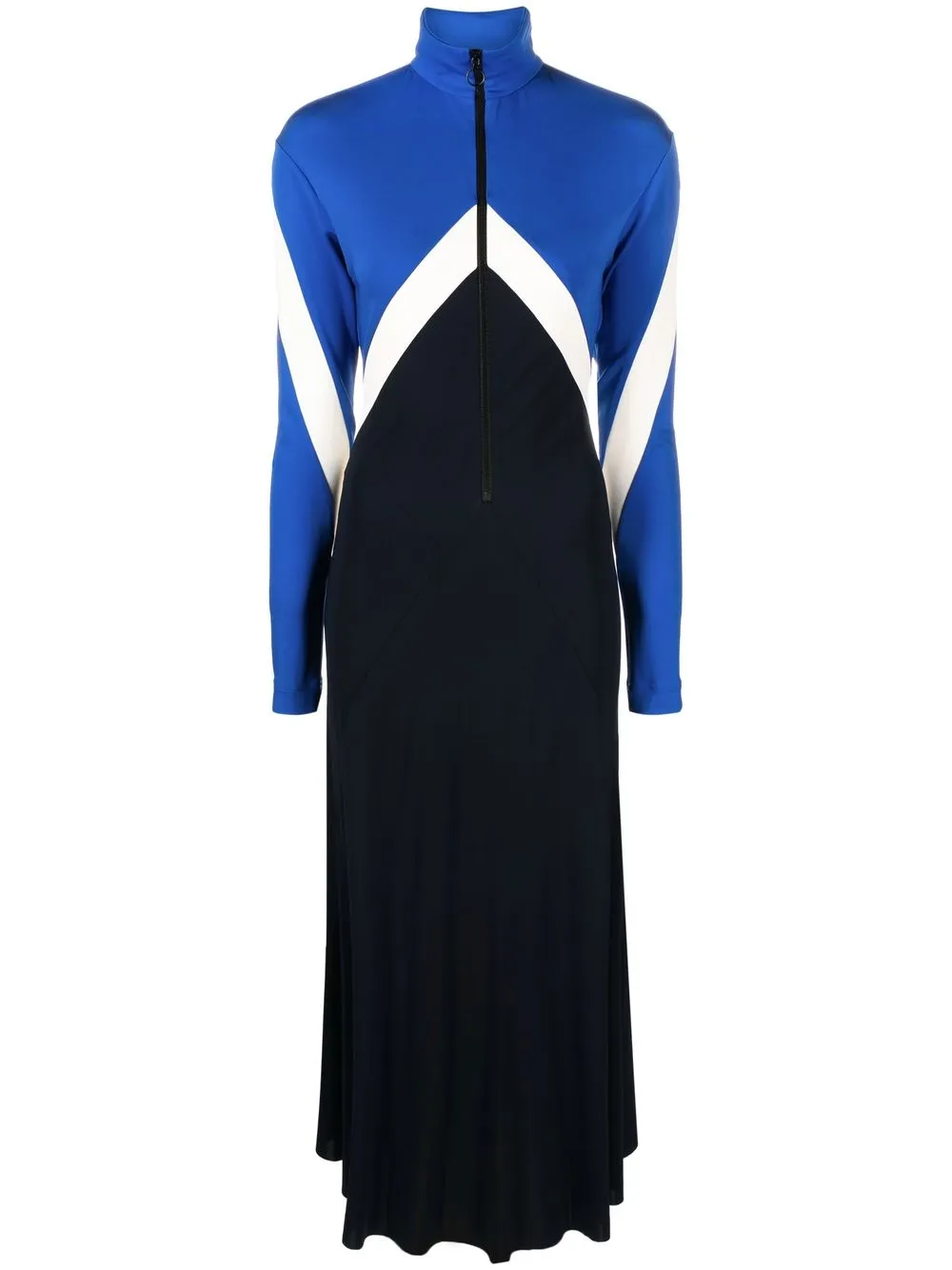 

Victoria Beckham colour-block half-zip dress - Blue