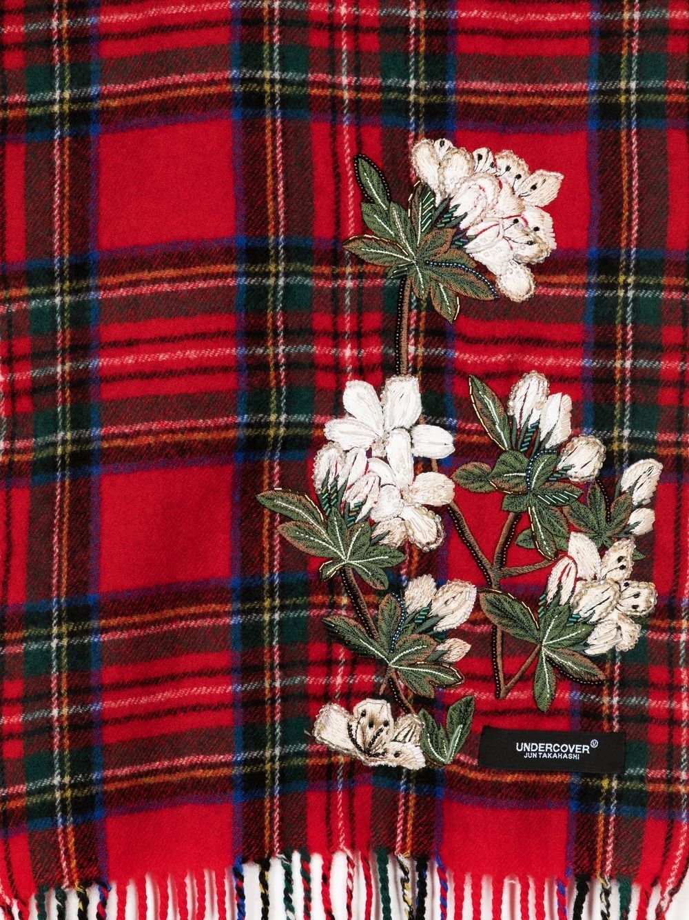 Undercover Sjaal met geborduurde bloemen - Rood