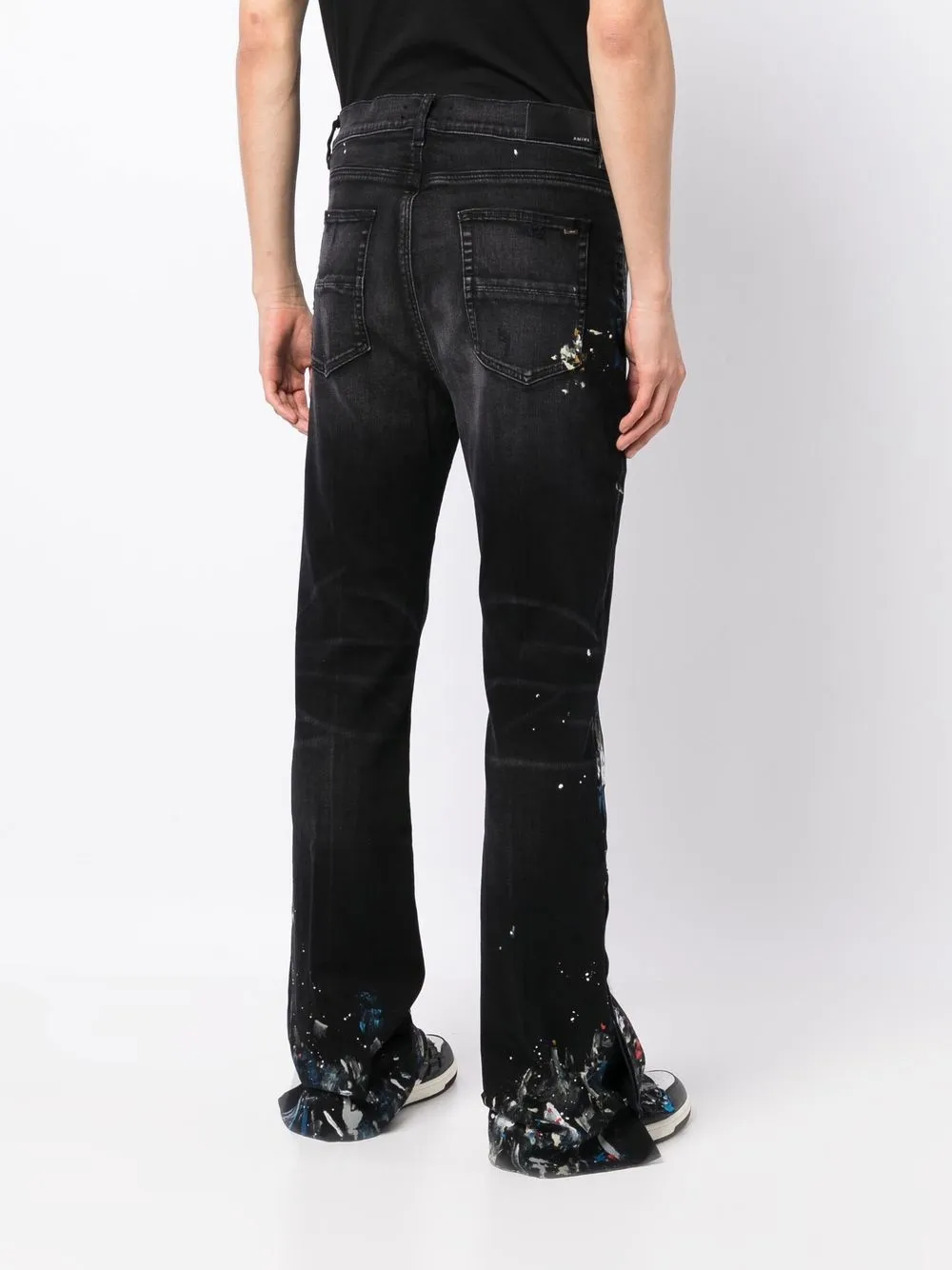 AMIRI Paint Splatter Flared Jeans Farfetch