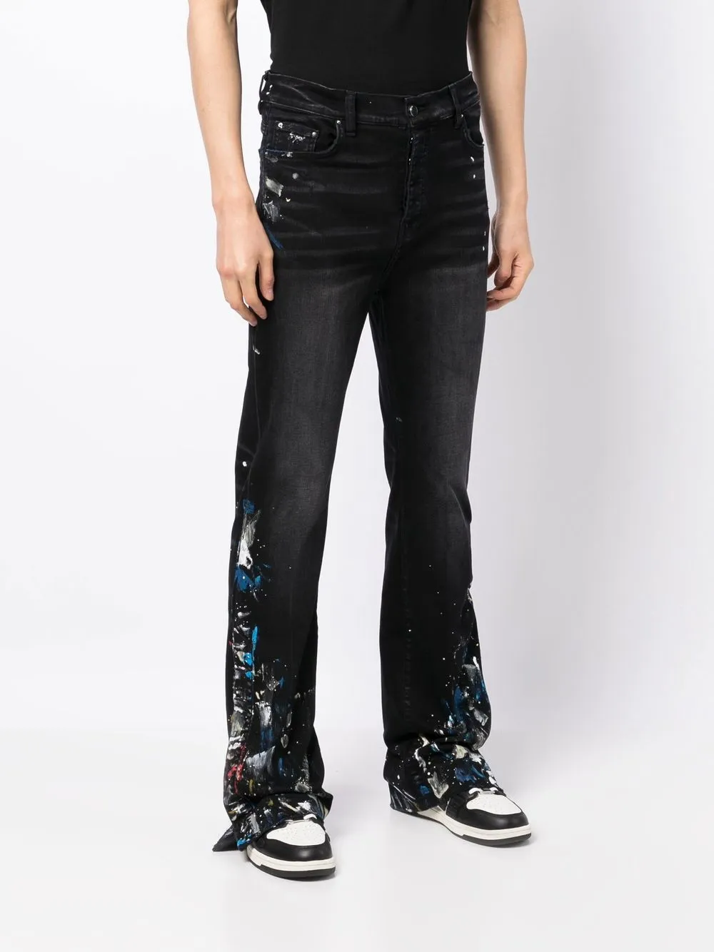 AMIRI Paint Splatter Flared Jeans Farfetch