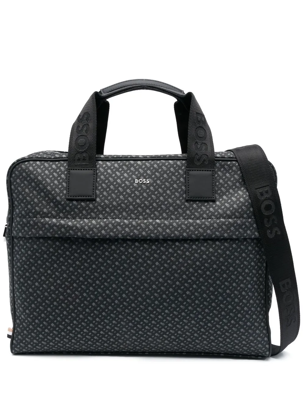 

BOSS Byron monogram-print briefcase - Black