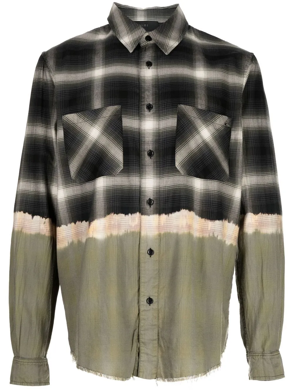 Amiri Army Stencil M-65 Button-up Shirt In Black