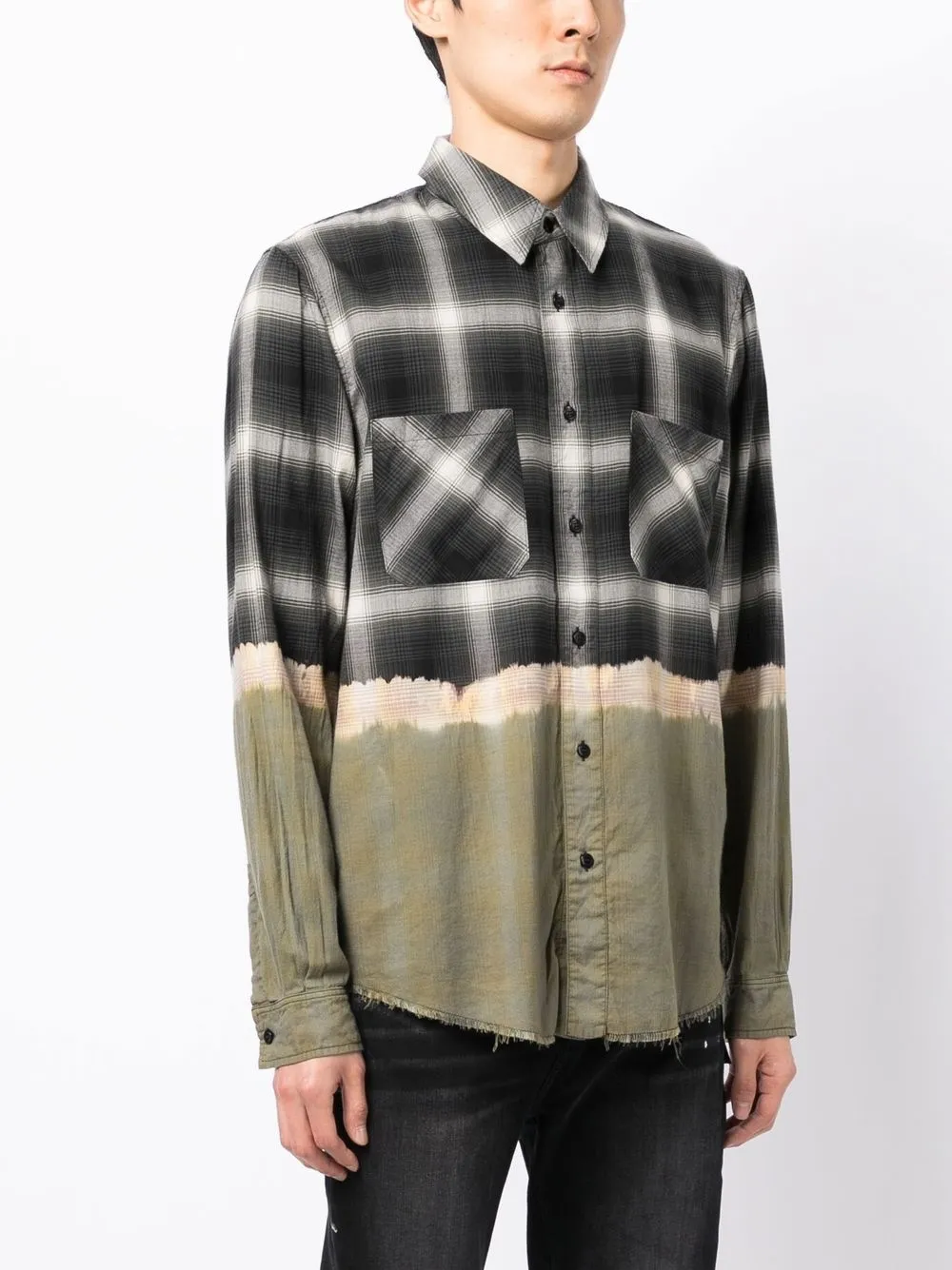 Amiri Army Stencil M-65 Button-up Shirt In Black