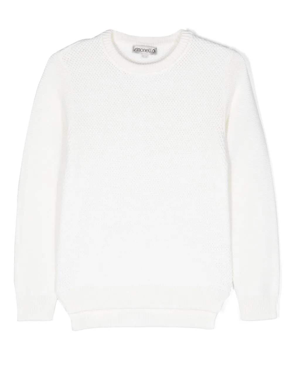 

Simonetta waffle-texture crewneck sweater - White