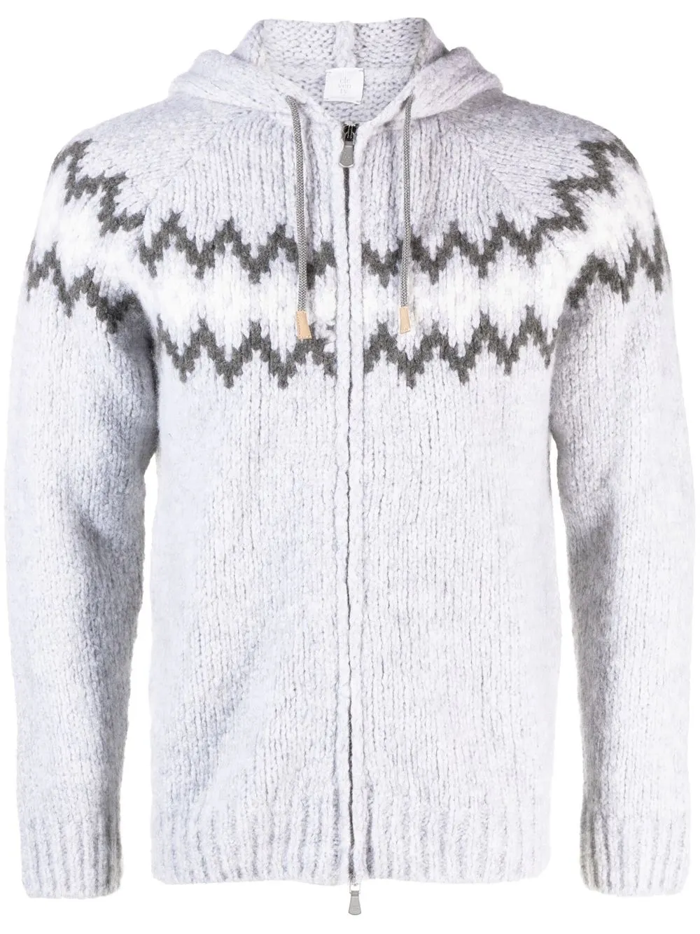 

Eleventy drawstring knitted hoodie - Grey