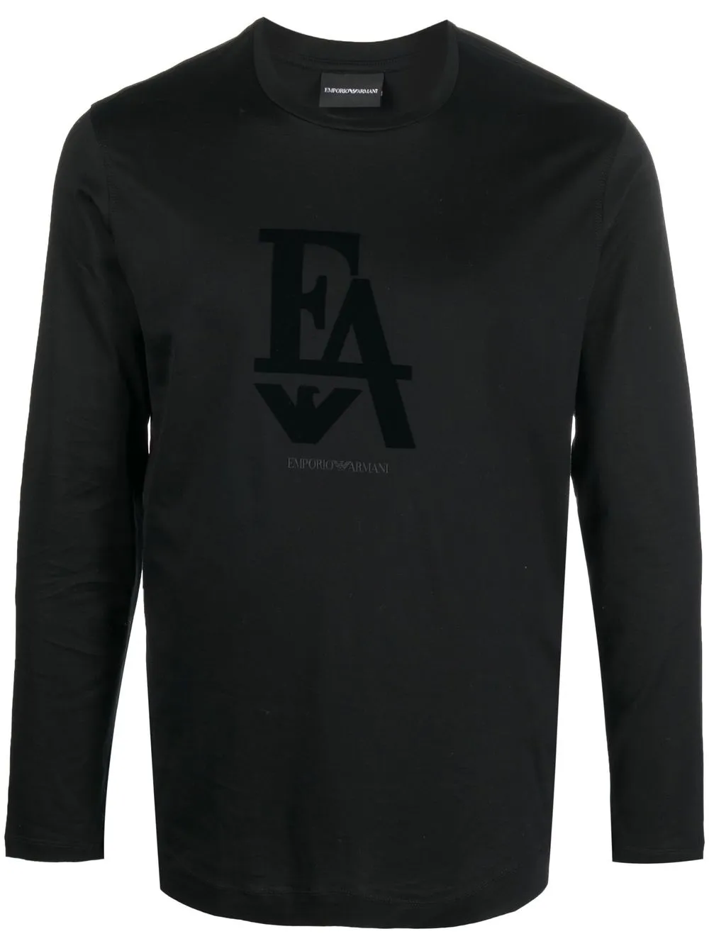 

Emporio Armani logo-print long-sleeved T-shirt - Black