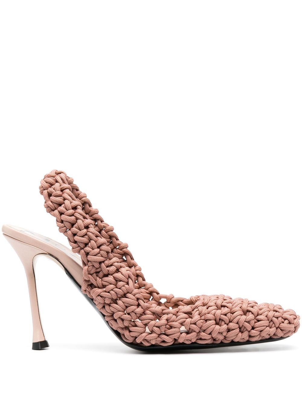 

Nº21 95mm woven sling-back pumps - Neutrals