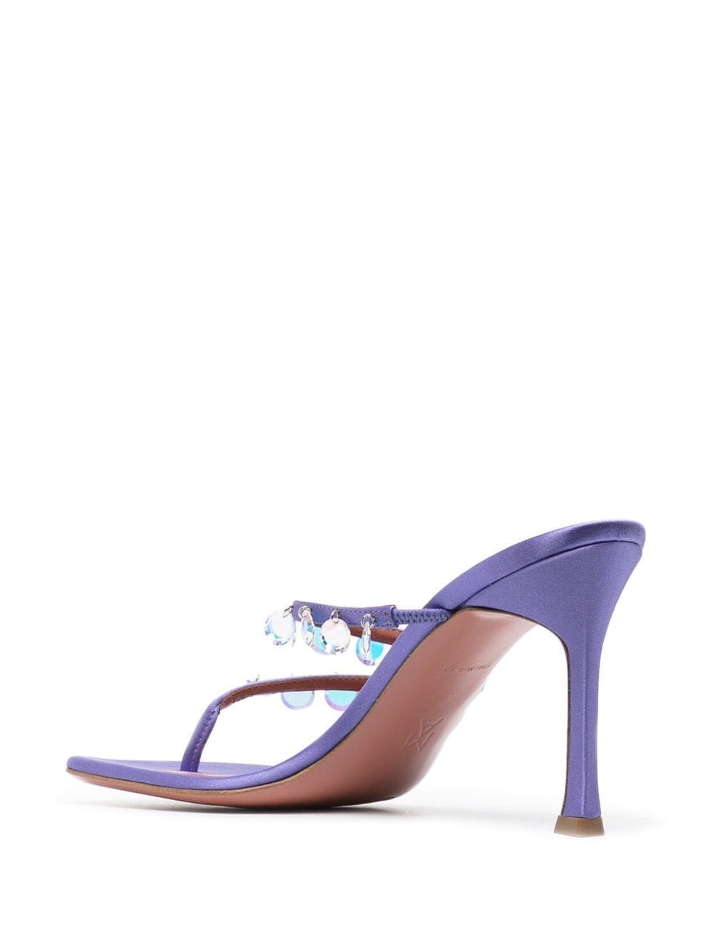 Shop Amina Muaddi Tina 105 Mm Crystal Sandals In Purple