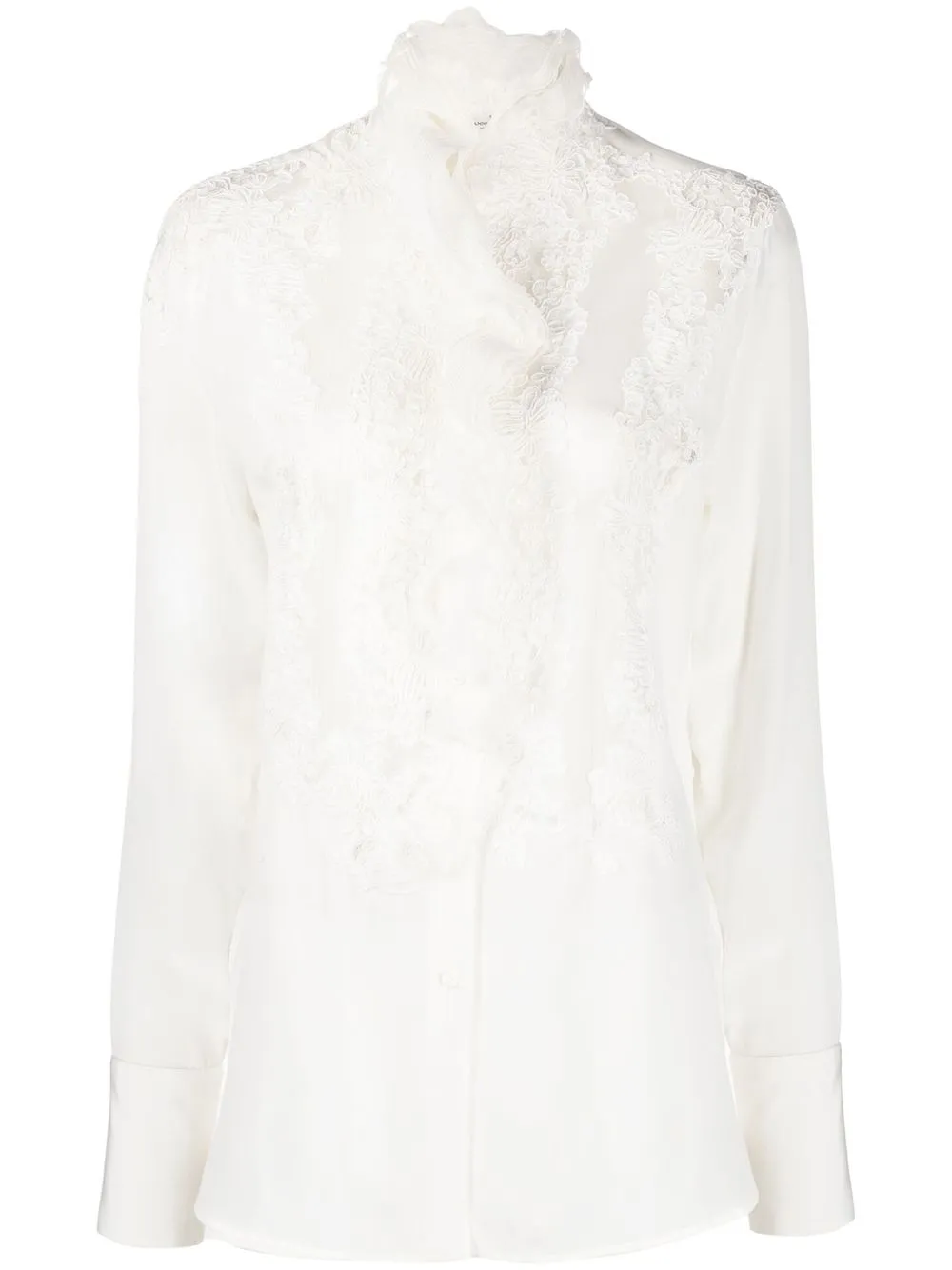 

Ermanno Scervino lace-embellished silk blouse - White