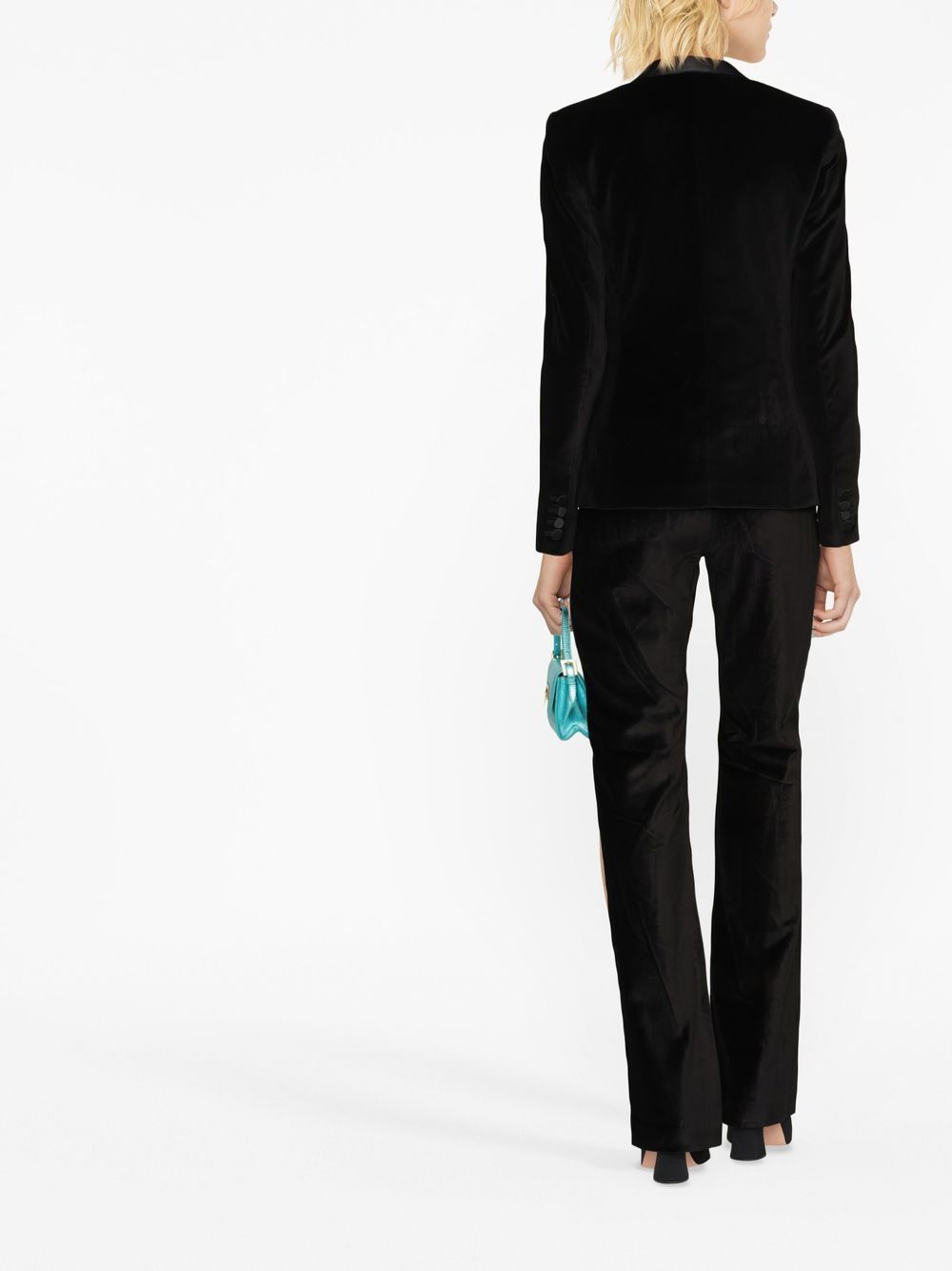 Shop Michael Kors Peak-lapel Velvet Blazer In Black