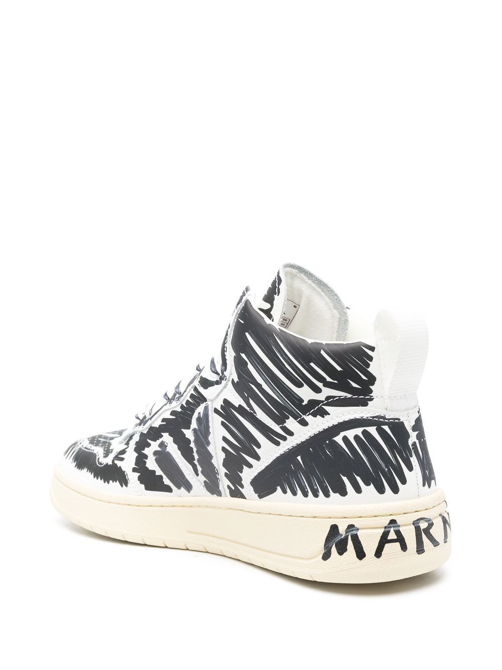 Shop Veja X Marni V-15 Leather Sneakers In White