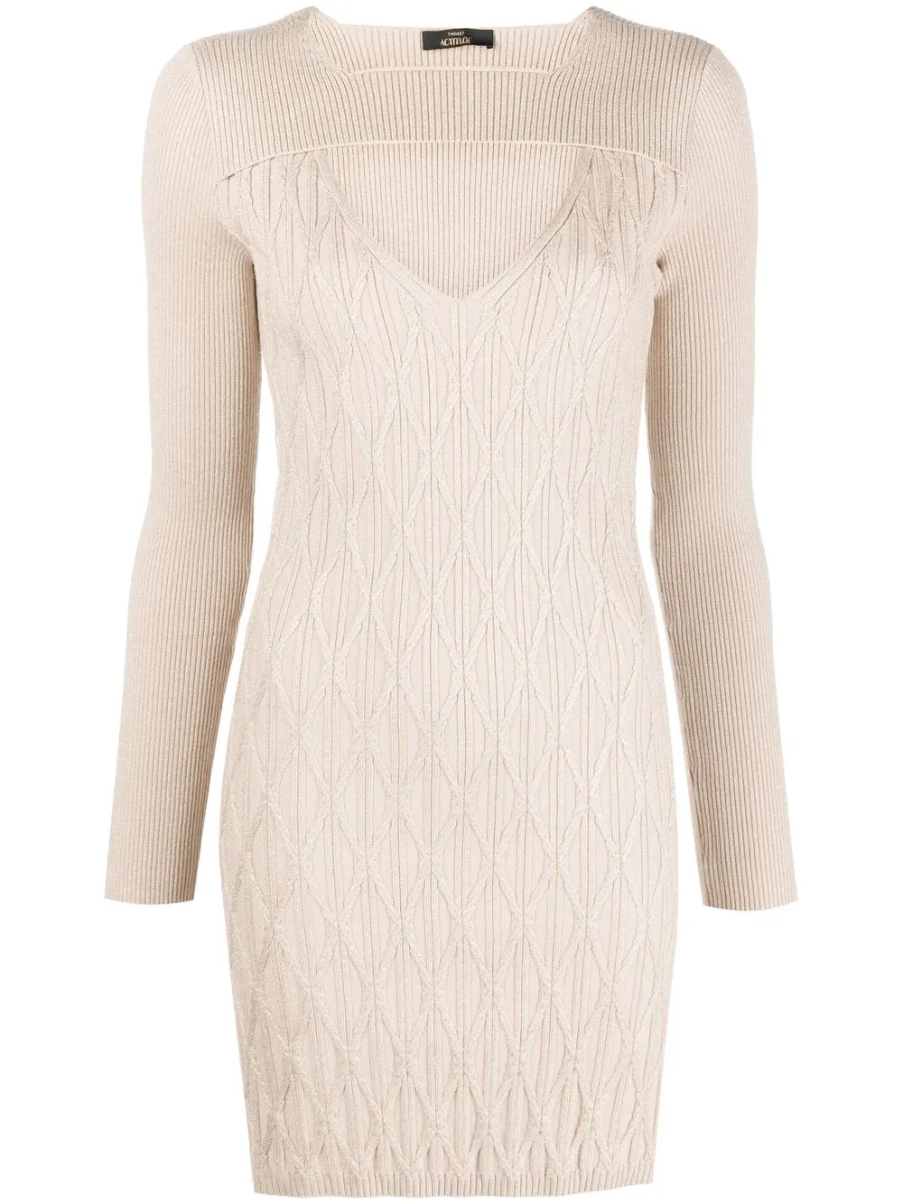 

TWINSET cut out-detail knitted mini dress - Neutrals