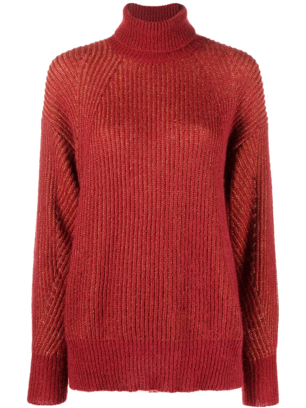 

TWINSET ribbed roll neck jumper - Red