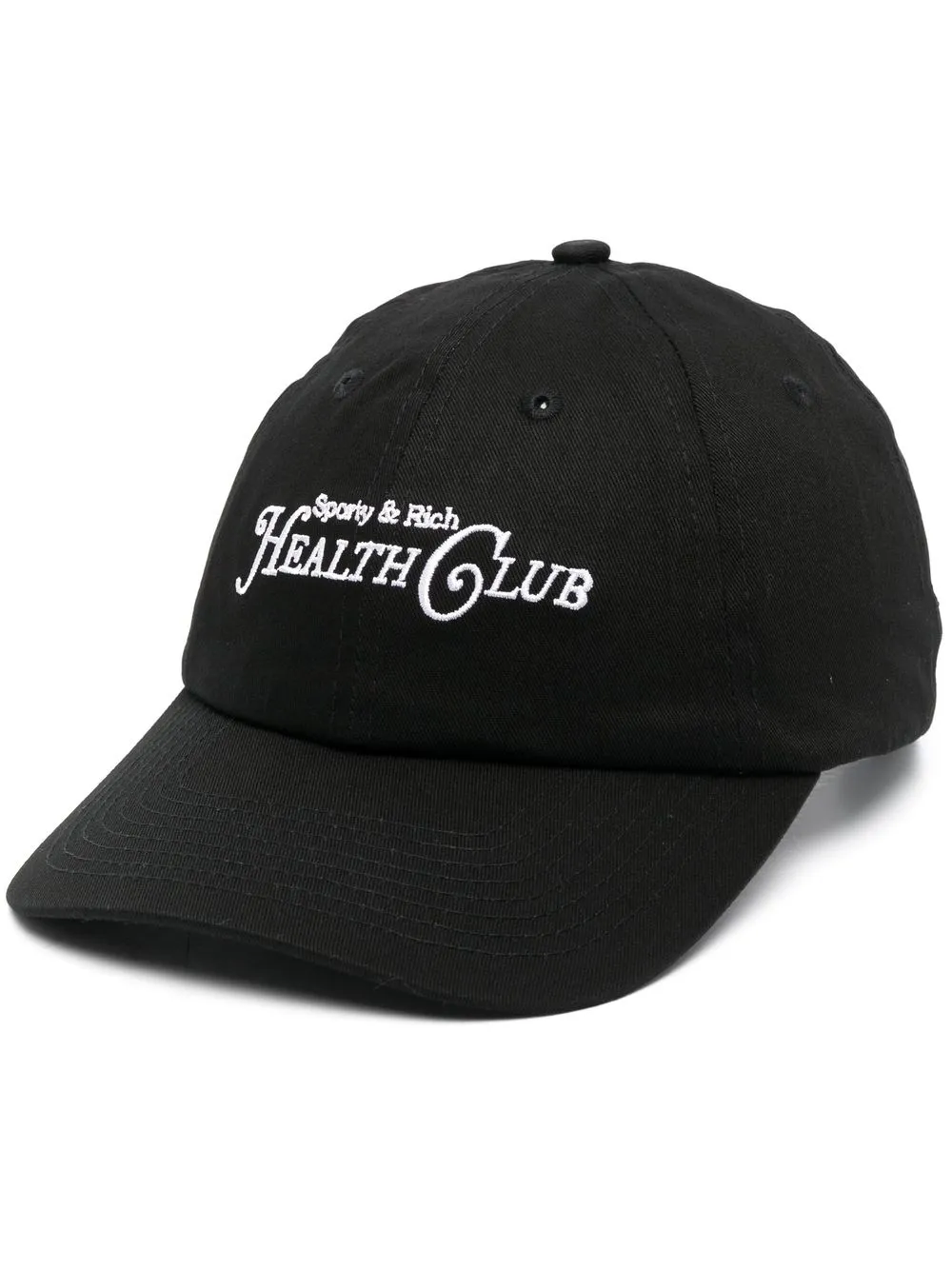 

Sporty & Rich slogan-embroidered cap - Black