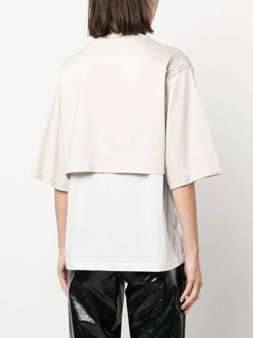 Sofie D'hoore Crew Neck Short-sleeved Layered T-shirt In Neutrals