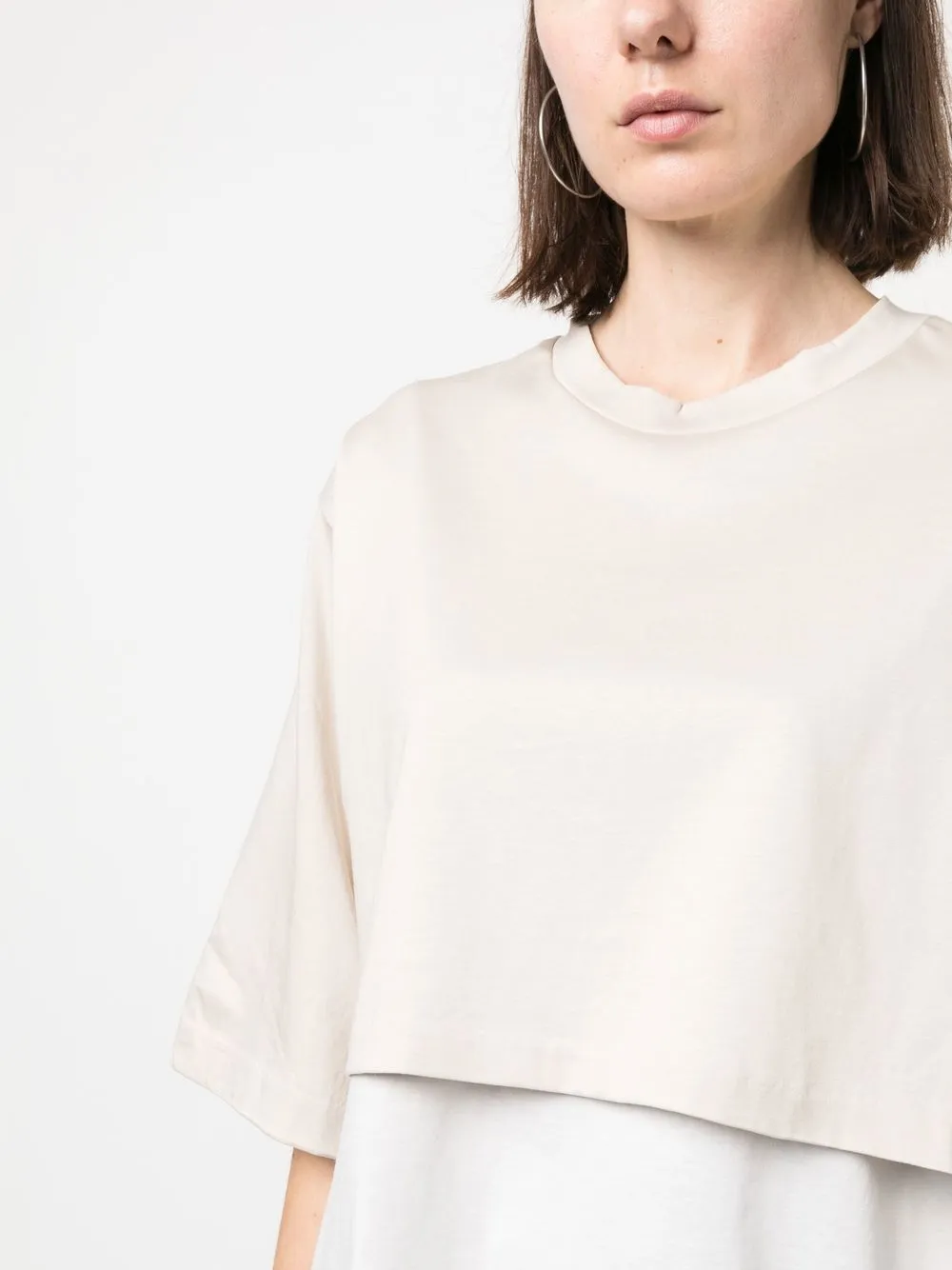 Sofie D'hoore Crew Neck Short-sleeved Layered T-shirt In Neutrals
