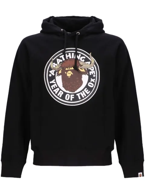 graphic-print drawstring hoodie