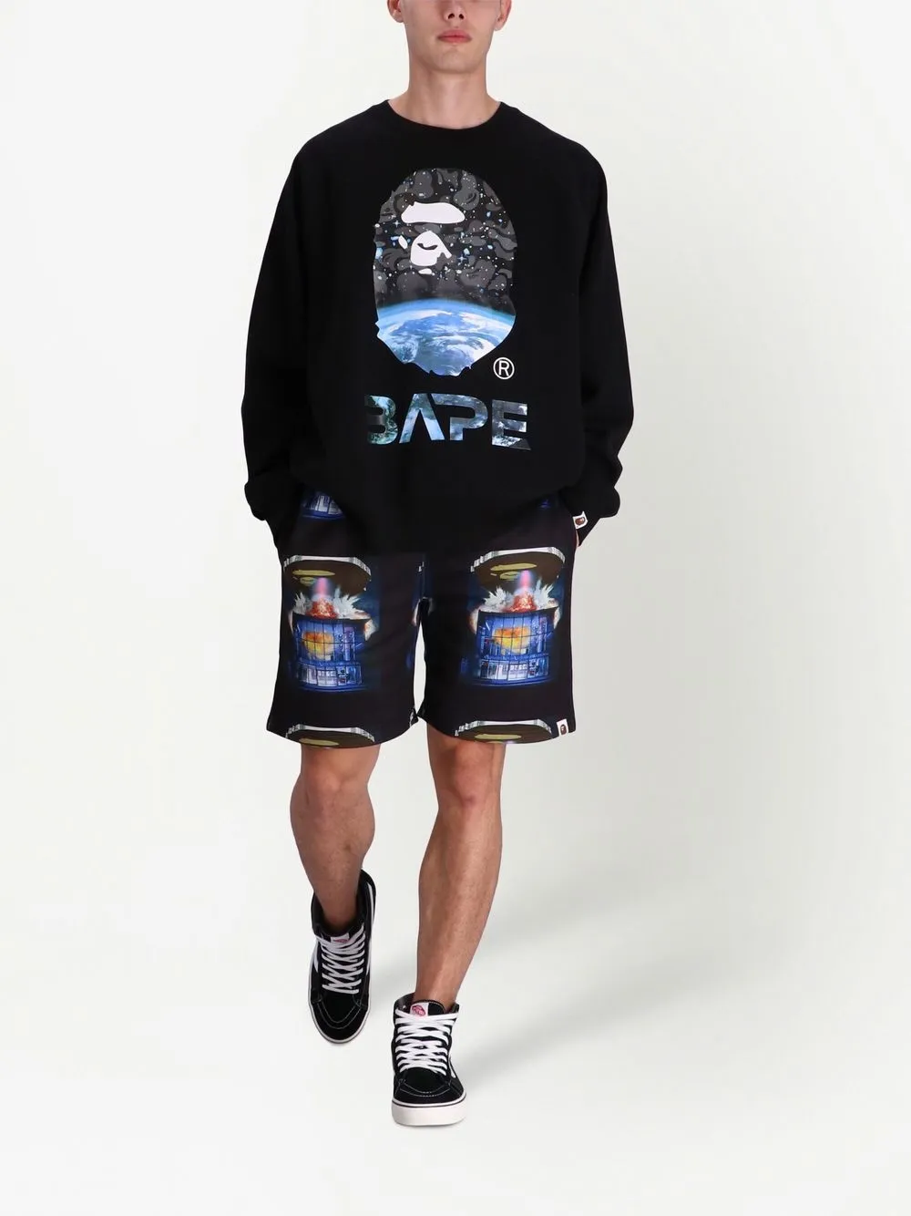 BAPY BY *A BATHING APE® Bermuda shorts met print - Zwart