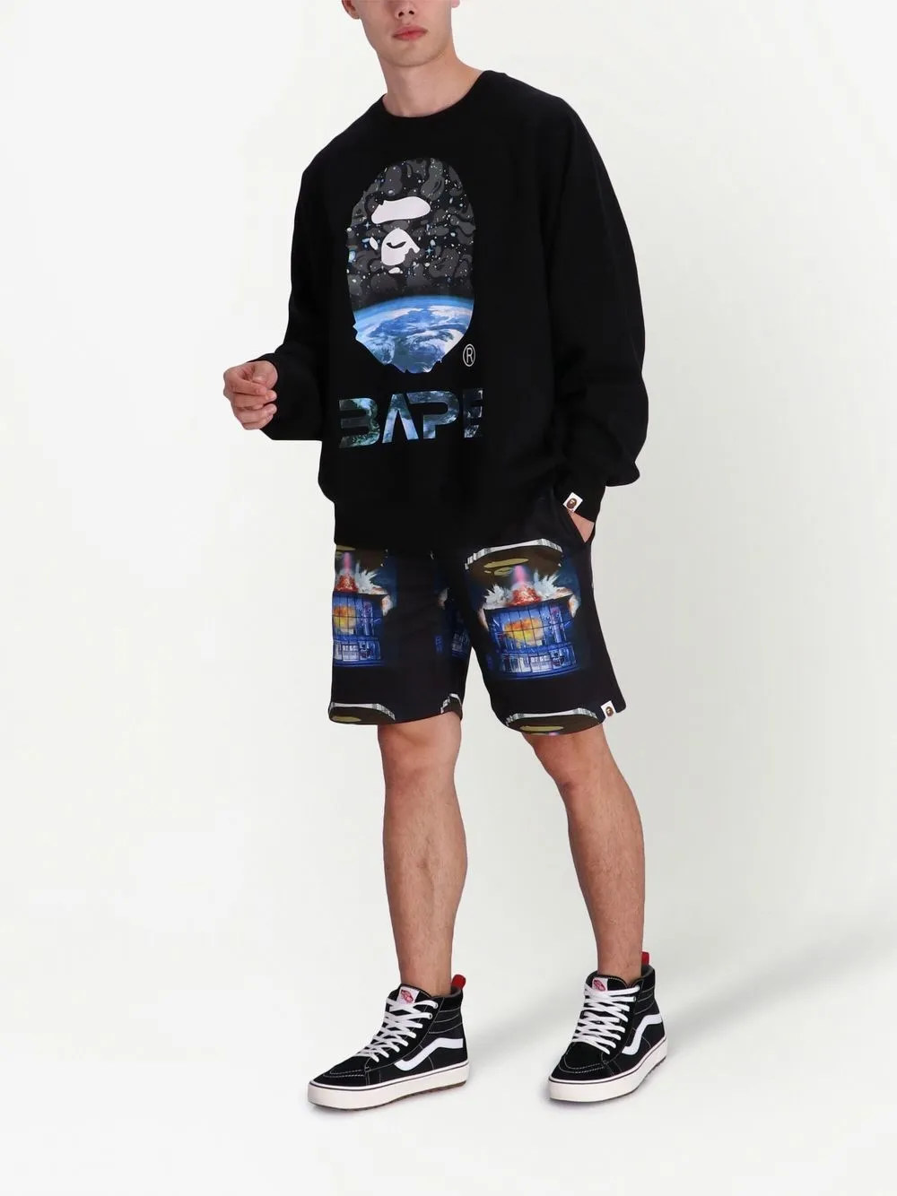BAPY BY *A BATHING APE® Sweater met logoprint - Zwart