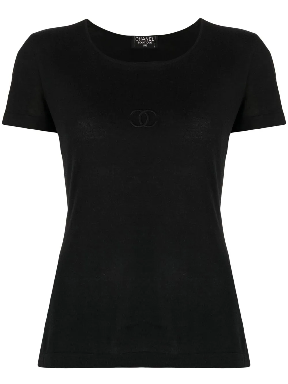 

CHANEL Pre-Owned 1990-2000s logo-embroidered T-shirt - Black