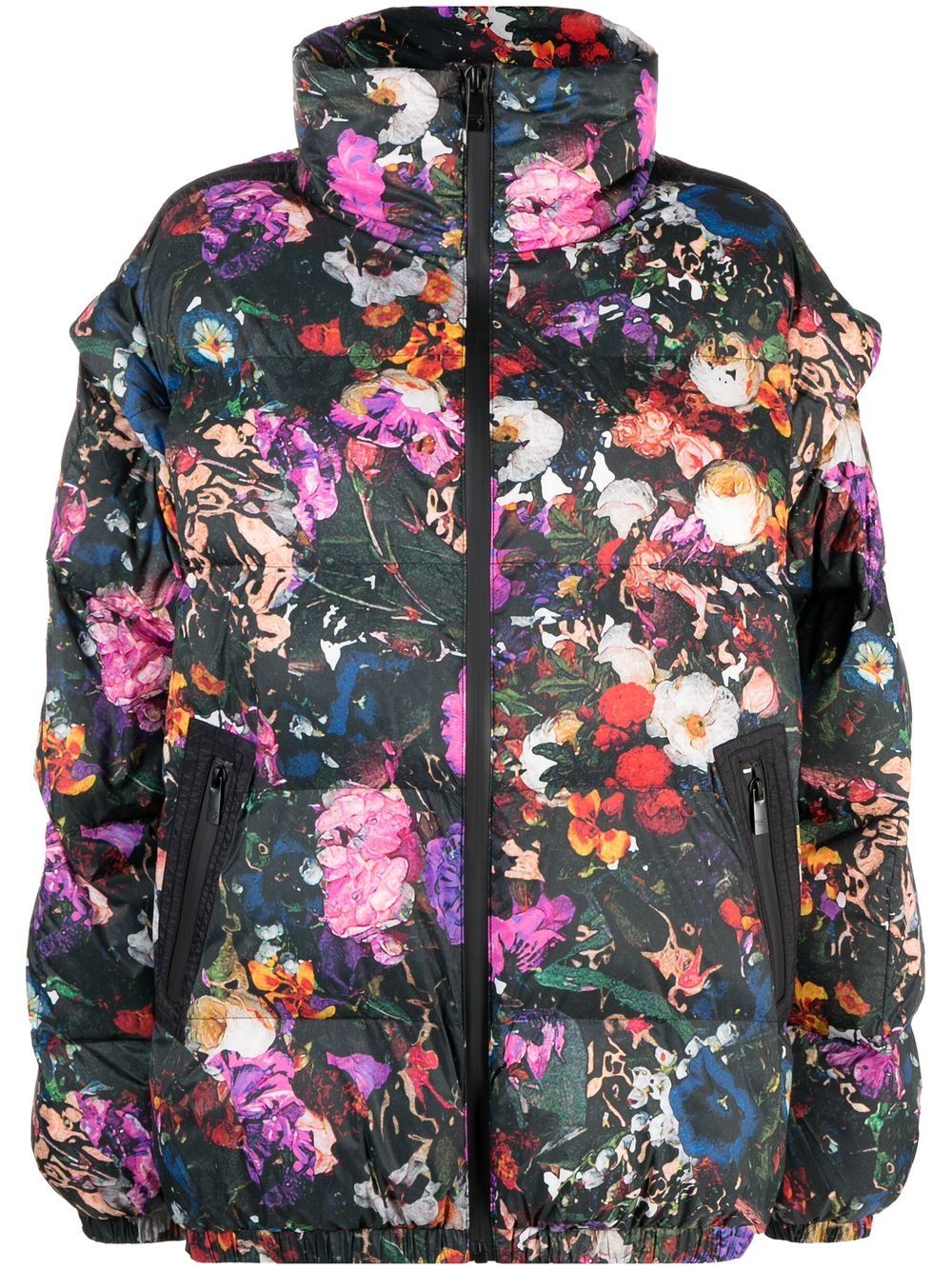 

REMAIN floral-print puffer jacket - Black