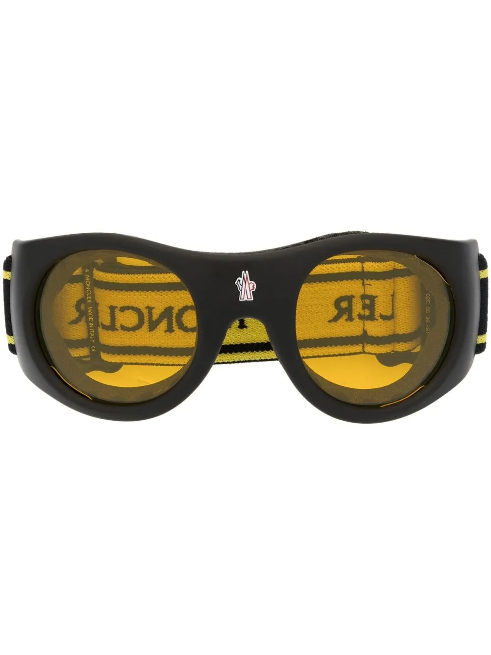 

Moncler Eyewear logo-strap round sunglasses - Black